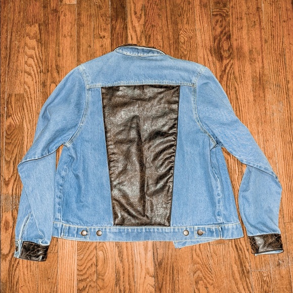 Vintage Denim/Leather Jacket - Picture 2 of 3